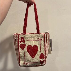 Ace of Hearts beaded bag NEW